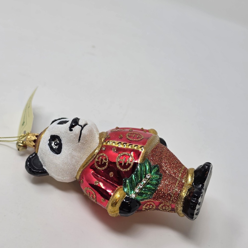 NIB JingleNog Qinling Panda Ornament #80437 Hand Blown & Painted in Poland - Picture 12 of 16
